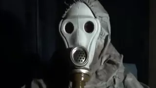 Elastrator play with gasmask and NBC dress