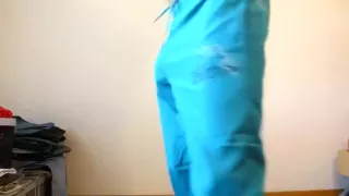 crossdresser in hot shiny kappa nylon shorts cum