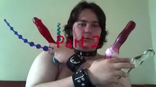 Mixed toy session with fastened dong and balls, part two