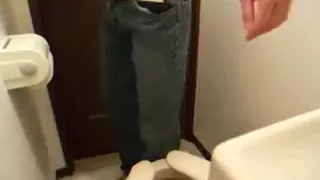 make water in jeans and jack off-off with sex toy in my arse