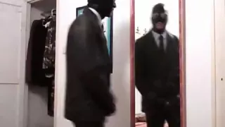 Masked Guy Jerks In Mirror, Cums at Camera