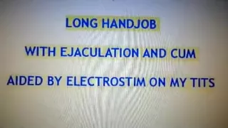 lengthy cook jerking with cum aided by electrostim on nipps
