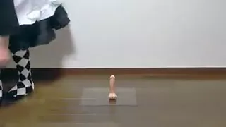 crossdresser maid dress with sex toy