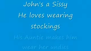 Sissy Fella Wears His Aunties NYLON Nylons and Masturbates