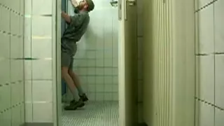 serviced in a public restroom