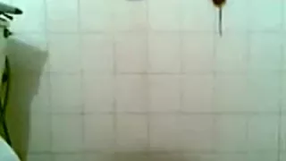 Jerkoff in advance of washroom