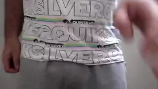 Me sagging and pissing in sweatpants and double satin boxers