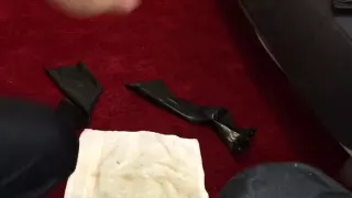 Putting on my Rubber Toe Socks