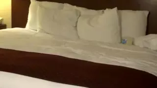 Silver Daddy on the hotel bed