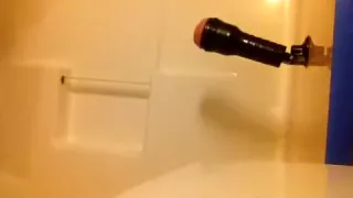 Banging my Fleshlight in new digs multiple cums