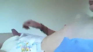 Me in wet and messy nappy cuming