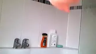 chubby guys shaves his balls