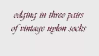 edging in three vintage nylon pairs