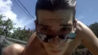 Jacking off by the pool