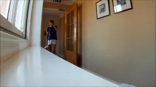 Adidas Nylon Satin Shorts, Cock Out At Hotel Breakfast