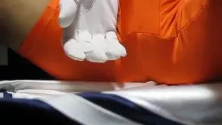 Ripped Spandex with White Gloves Anal