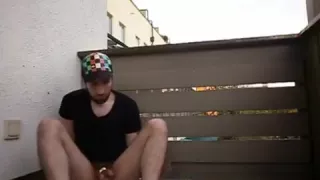 Balcony Assplay and Fleshlight Session