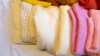 Cum on panties and mohair sweater