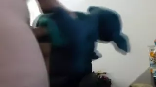 Fucking little stitch standing cumshot