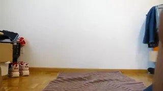 tight jeans crossdresser wetting while gymnastics - ass cock