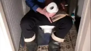 nlboots - fav czech boots and black long johns, toilet