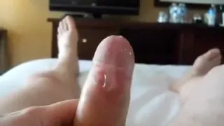 River of Cum Oozzes out of Uncut Cock