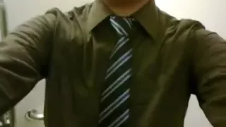 wank and cum in officewear at Singapore washroom