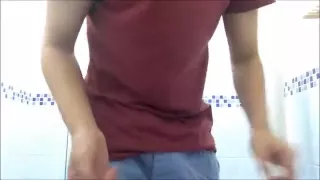 Singapore teen cums in the bathroom