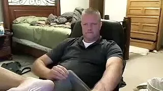 lovely boyfriend  is having fun in a small room and memorializing himself on computer webcam