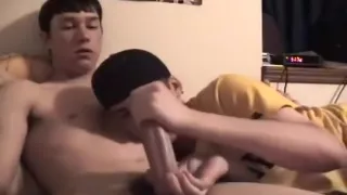 Nice-looking gay is frigging in the bedroom and shooting himself on camera