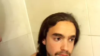 Nice-looking fag is jerking off in the bedroom and shooting himself on webcam