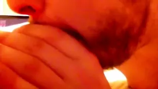 Enchanting fagot is beating off in the bedroom and filming himself on web cam