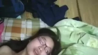 A cute Asian nerdy girlfriend is too nice at sex on web camera