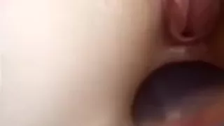 A smooth silicon fake weenie up in my girlfriend's rectal gap