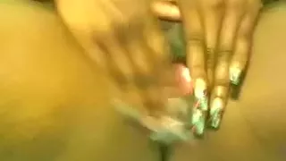 Amateur webcam cutie with long nails fingers and dildos herself