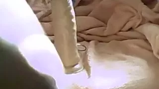 Anonymous hottie bounces on long rubber dick on webcam