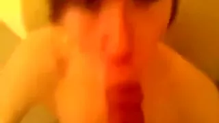 Charming Scottish girl acquires a cumdrop on her chin