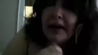 Busty nest door sweetheart is cheerful to suck my big shlong while her bf's at work