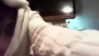 Chunky dark brown hair white lady on webcam flashes her big bra buddies