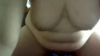 Plump busty hottie stabs her pink slit with fancy toy