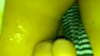 Closeup homemade teaser movie of my wife's moist love tunnel in the panties