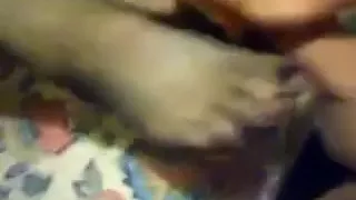 Cumming on nylon feet of dissolute girlfriend