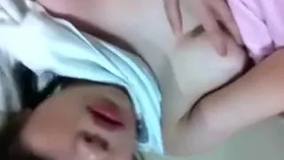 Curvaceous oriental wench plays with her own fish taco