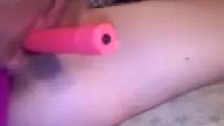 Fake double penetration with dildos during the time that my boyfriend films me