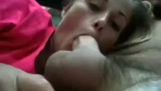 Hard knob of my cousin got sucks by his recent sexy babe in bedroom