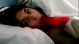 Concupiscent brunette hair lalin girl blows a fake penis during the time that I see her on web camera