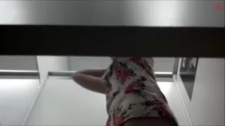 Hawt and adorable beauty in the changing room flashes underclothes