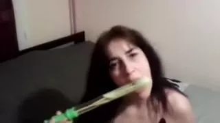 Hawt French woman i'd like to fuck toys her fur pie to loud and very loud large O in her bedroom