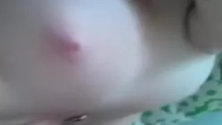 Hot pale skin non-professional wife makes herself leaking wet