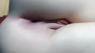 captivating and delightful dark brown hair shows her fur pie closeup